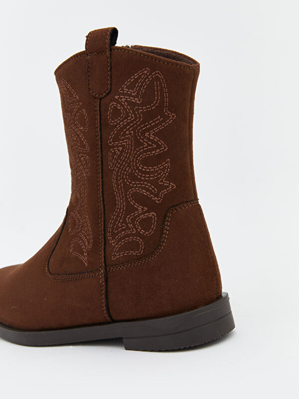 Süet Görünümlü Kız Çocuk Kovboy Bot - Görsel 7