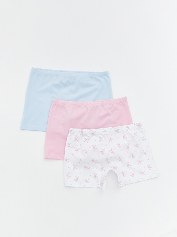 LCW Kids Beli Lastikli Kız Çocuk Boxer 3'lü