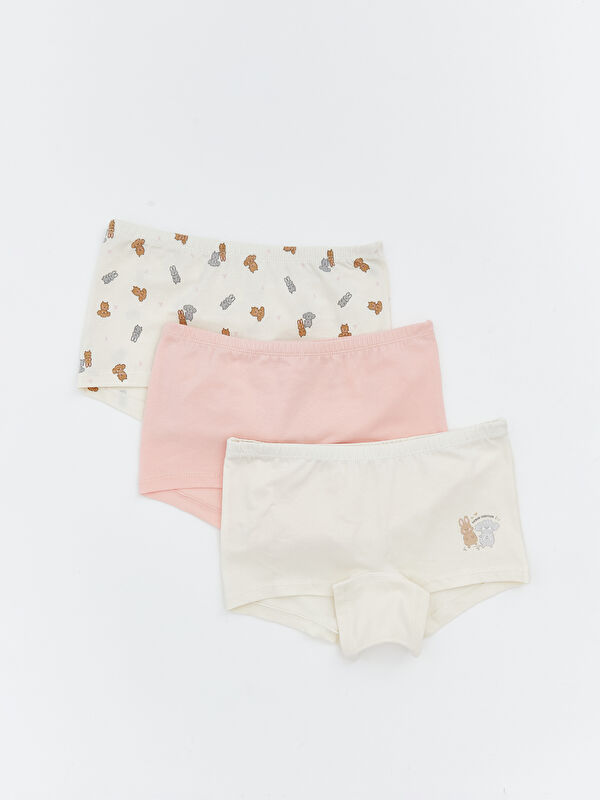 LCW Kids Baskılı Kız Çocuk Boxer 3'lü