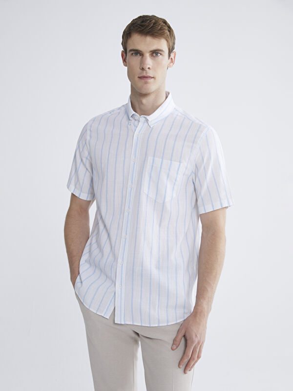LCWAIKIKI Classic Regular Fit Çizgili Erkek Gömlek