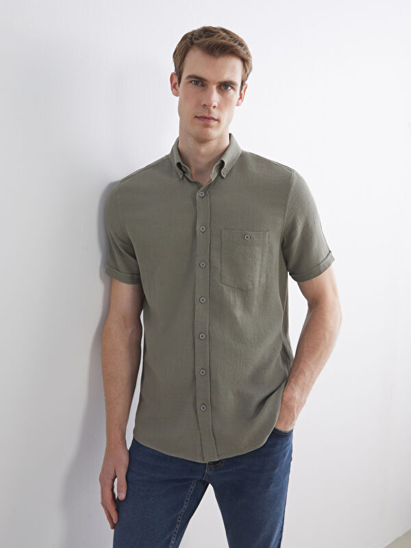 LCWAIKIKI Classic Regular Fit Kısa Kollu Erkek Gömlek