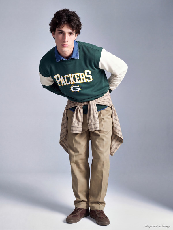 XSIDE Bisiklet Yaka Nfl Baskılı Erkek Kalın Sweatshirt