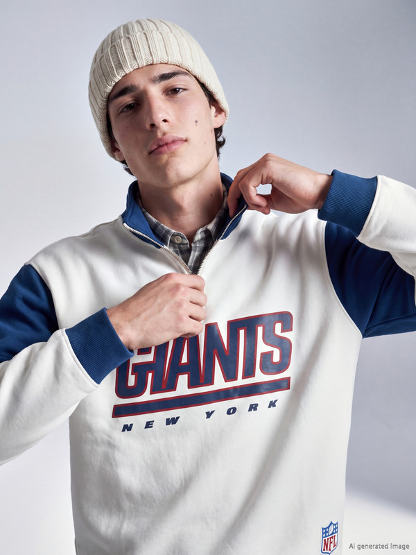XSIDE Dik Yaka Baskılı Erkek Kalın Sweatshirt