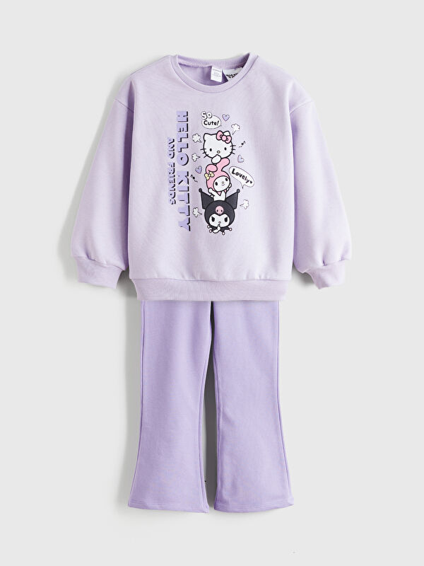 LCW Kids Hello Kitty Baskılı Kız Çocuk Sweatshirt ve Tayt Pantolon 2'li