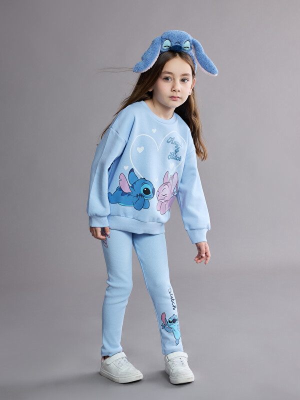 LCW Kids Lilo ve Stitch Baskılı Kız Çocuk Tayt