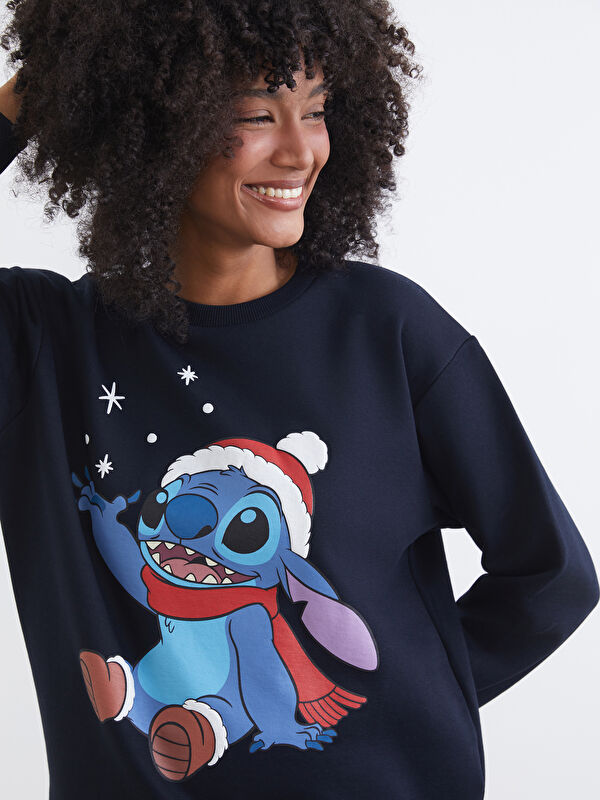 XSIDE Stitch Baskılı Oversize Kadın Kalın Sweatshirt