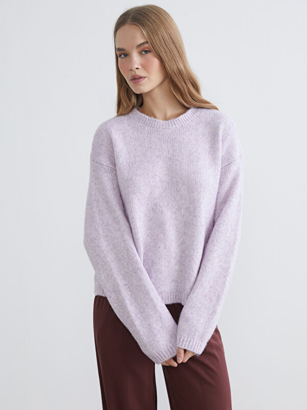 XSIDE Bisiklet Yaka Oversize Kadın Triko Kazak - W5M866Z8-DP3 | LCW