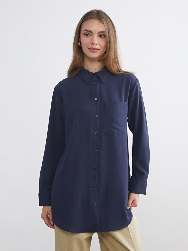LCW Modest Cep Detaylı Kadın Gömlek Tunik