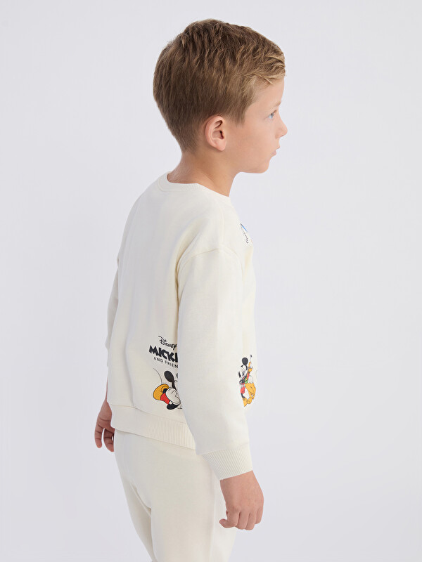 LCW Kids Mickey Mouse Baskılı Erkek Çocuk Kalın Sweatshirt