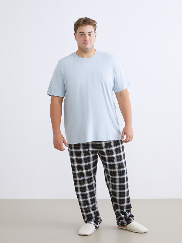 LC WAIKIKI Büyük Beden Standart Kalıp Ekose Erkek Pijama Alt