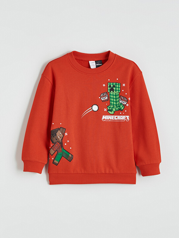 LCW Kids Minecraft Lisanslı Erkek Çocuk Kalın Sweatshirt