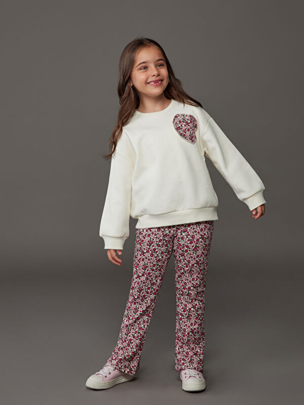 LCW Kids Kız Çocuk Sweatshirt ve Tayt Pantolon 2'li