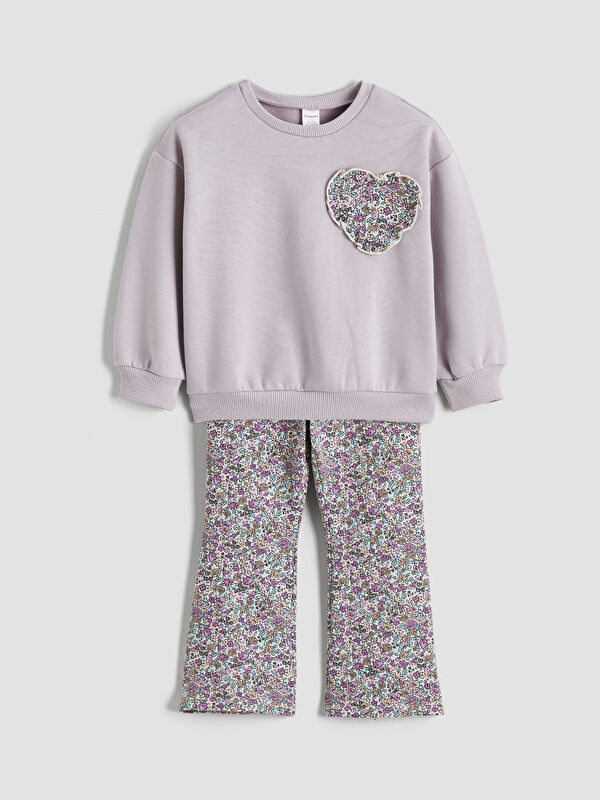 LCW Kids Kız Çocuk Sweatshirt ve Tayt Pantolon 2'li