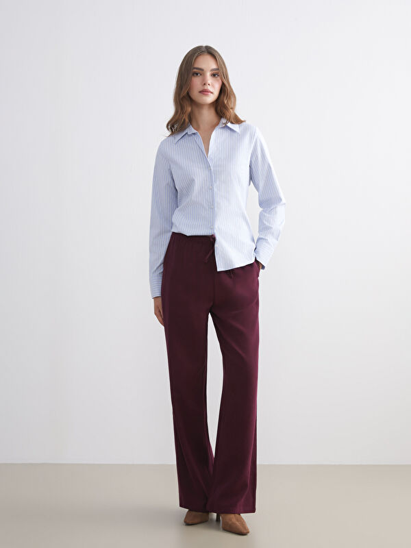 LCW Modest Beli Lastikli Geniş Paça Kadın Pantolon