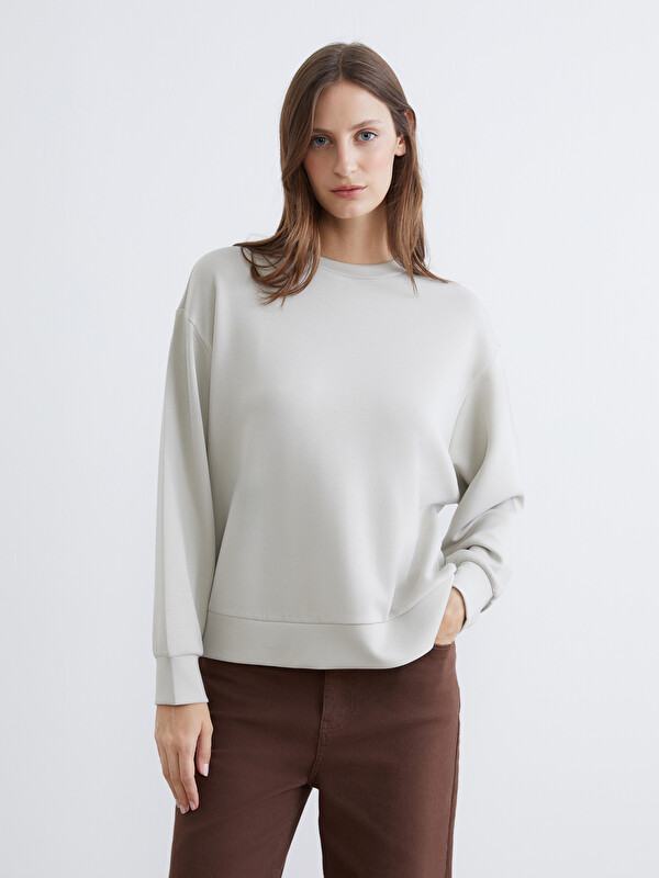 LCW EVERYDAY Bisiklet Yaka Oversize Kadın Sweatshirt