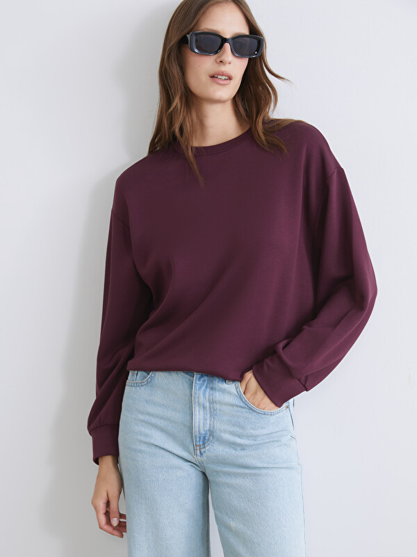 LCW EVERYDAY Bisiklet Yaka Oversize Kadın Sweatshirt