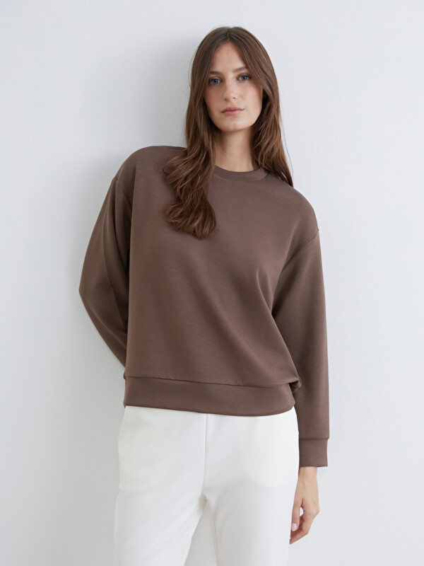 LCW EVERYDAY Bisiklet Yaka Oversize Kadın Sweatshirt