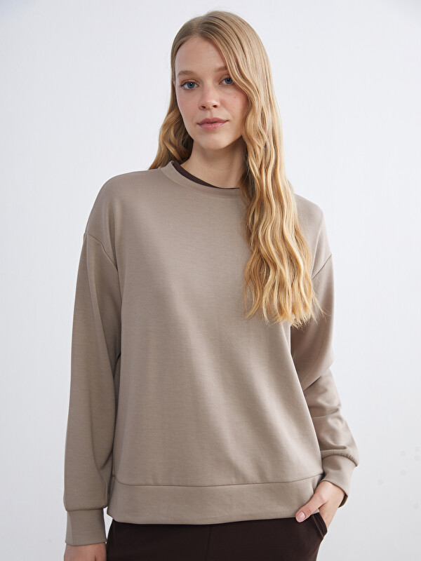 LCW EVERYDAY Bisiklet Yaka Oversize Kadın Sweatshirt