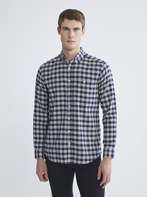 LCWAIKIKI Classic Regular Fit Uzun Kollu Ekose Erkek Gömlek