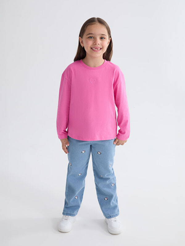 LCW Kids Hello Kitty Embroidered Girls' Jeans