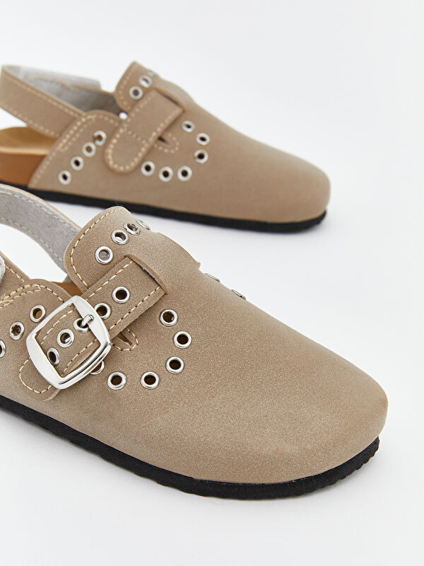 Süet Görünümlü Kız Bebek Sandalet - Görsel 4