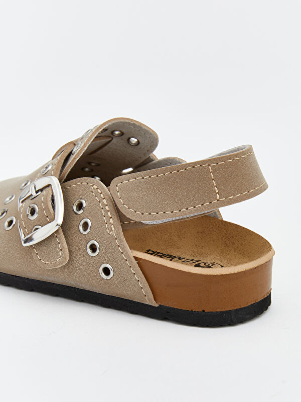 Süet Görünümlü Kız Bebek Sandalet - Görsel 6