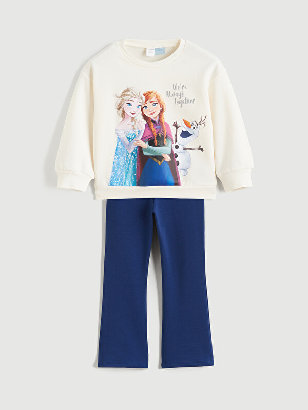 LCW Kids Elsa Printed Girls' Sweatshirt and Leggings