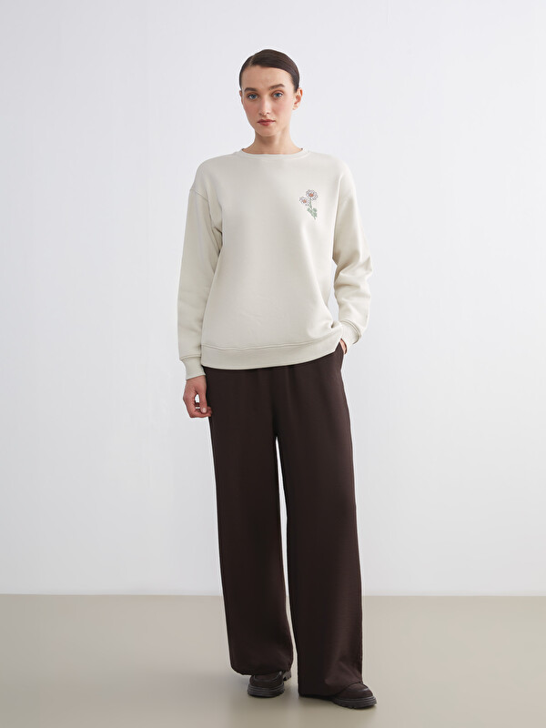 LCW Comfort Beli Lastikli Geniş Paça Kadın Pantolon