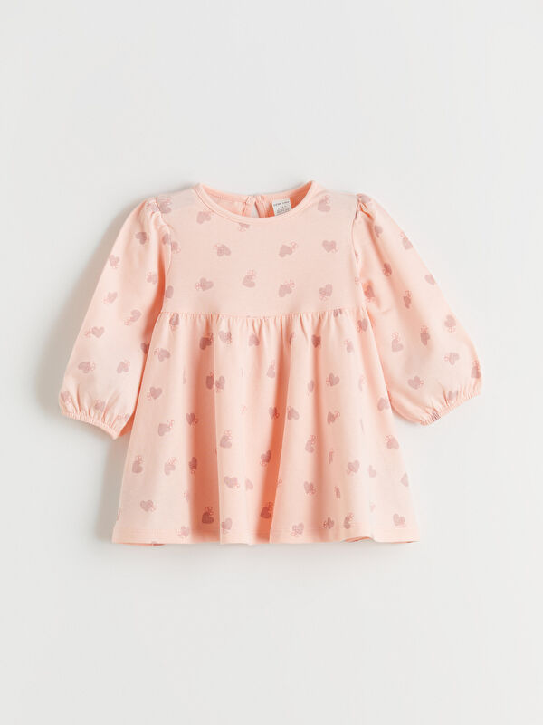 LCW baby Rundhalsausschnitt Gemustertes Baby Mädchen Kleid