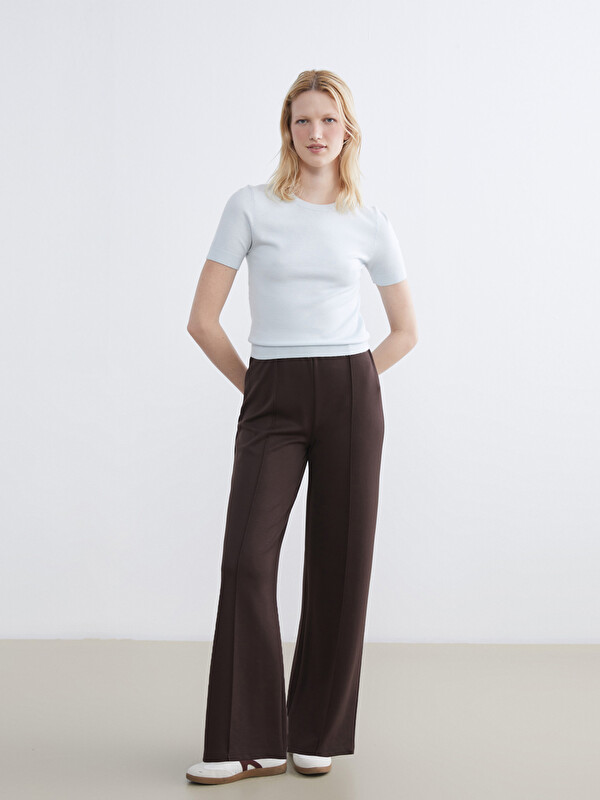 LCW Comfort Beli Lastikli Geniş Paça Kadın Eşofman Altı