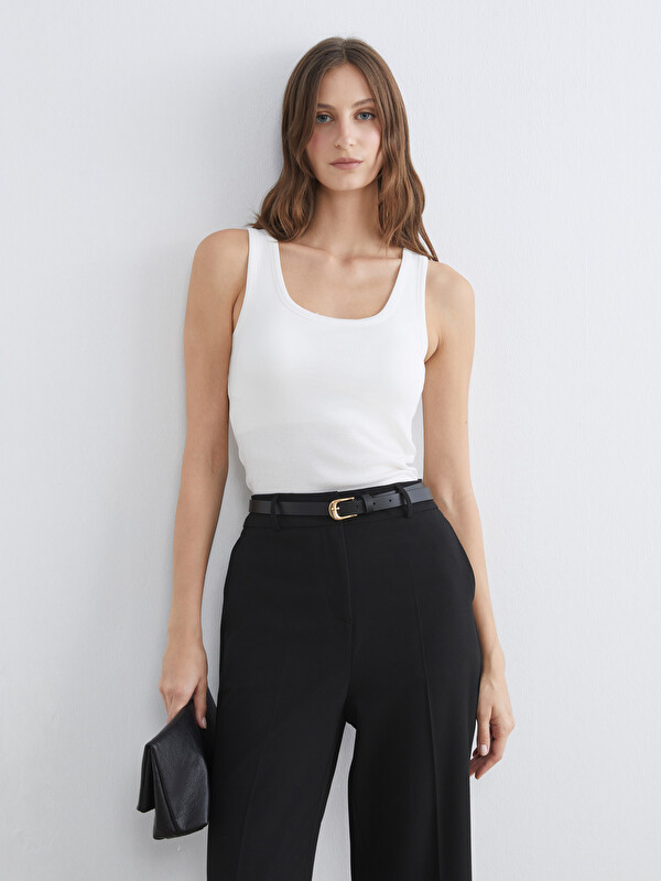 LCW EVERYDAY U Neck Ribbed Women's Tank Top