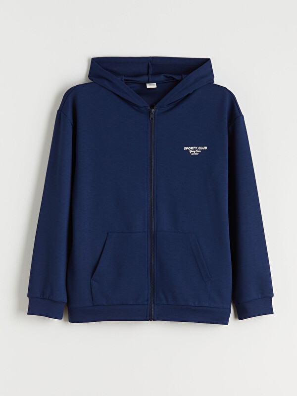 LCW Kids Kapüşonlu Erkek Çocuk Fermuarlı Sweatshirt