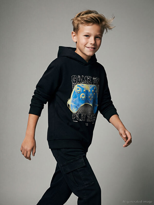 LCW Kids Printed Boys' Thick Sweatshirt