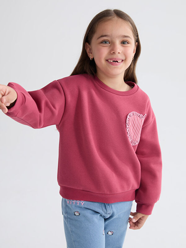 LCW Kids Crew Neck Girls' Sweatshirt