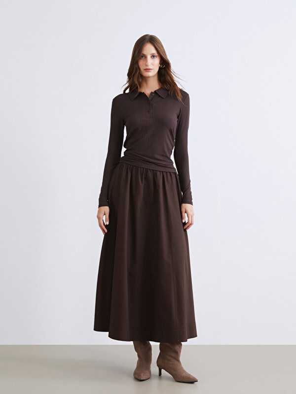LCW Modest Beli Fermuarlı Kloş Etek