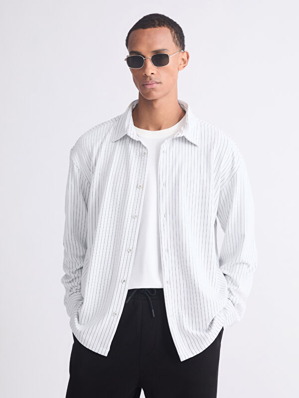 LCW Vision Regular Fit Long Sleeve Striped Men's Shirt