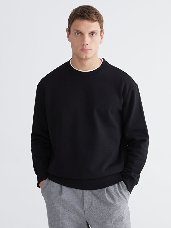 LCW Vision Bisiklet Yaka Erkek Kalın Sweatshirt