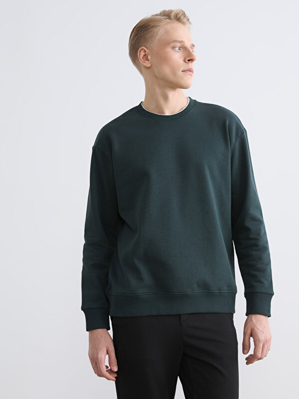 LCW Vision Bisiklet Yaka Erkek Kalın Sweatshirt