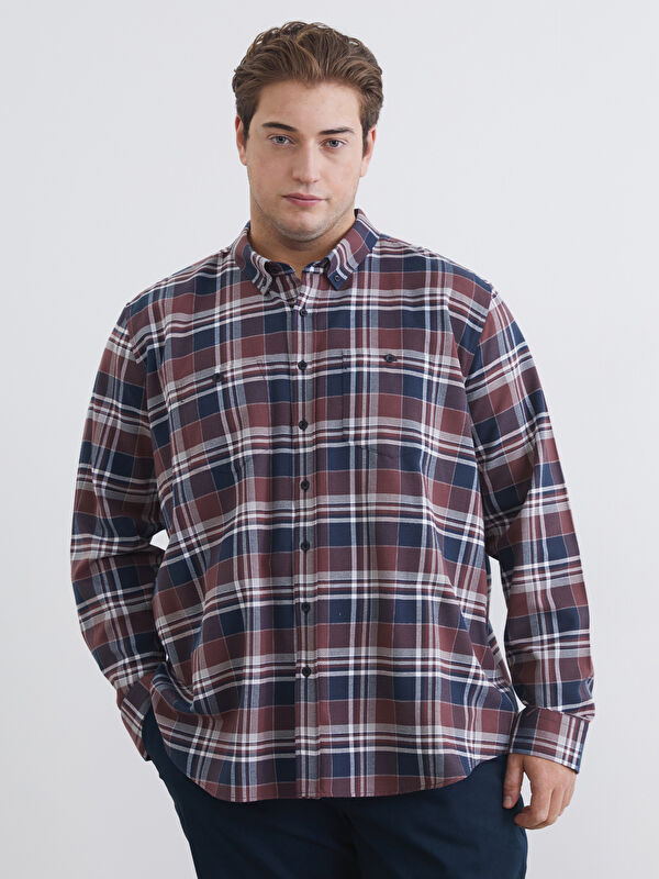 LCWAIKIKI Classic Regular Fit Uzun Kollu Ekose Erkek Gömlek
