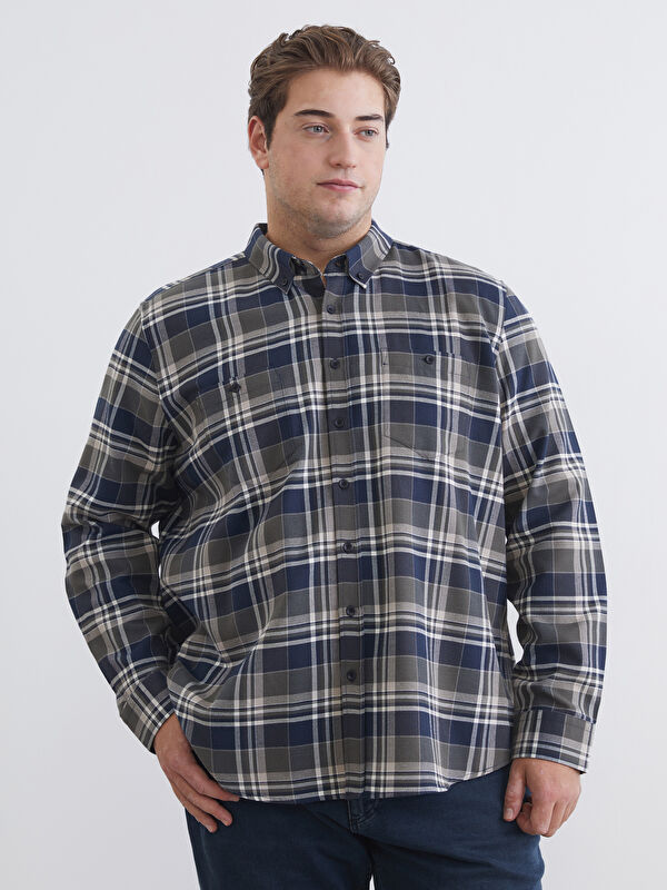 LCWAIKIKI Classic Regular Fit Uzun Kollu Ekose Erkek Gömlek