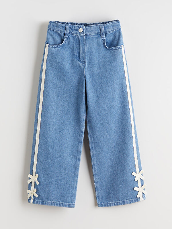 LCW Kids Beli Ayarlanabilir Lastikli Kız Çocuk Jean Pantolon