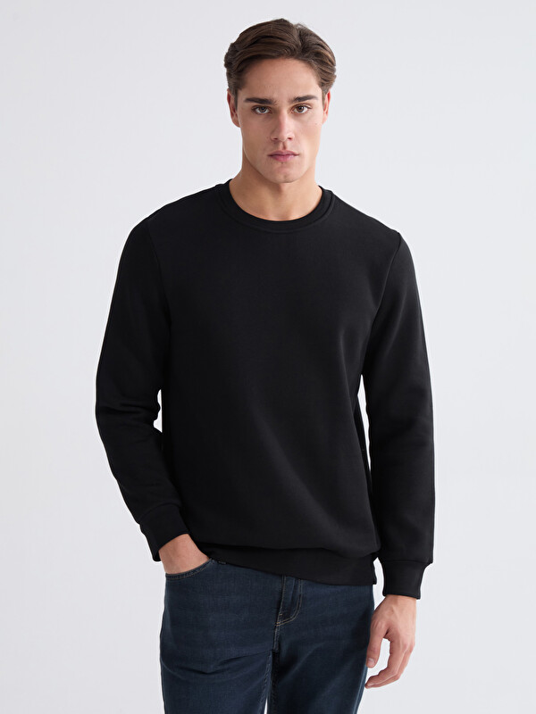 LCWAIKIKI Classic Bisiklet Yaka Erkek Sweatshirt