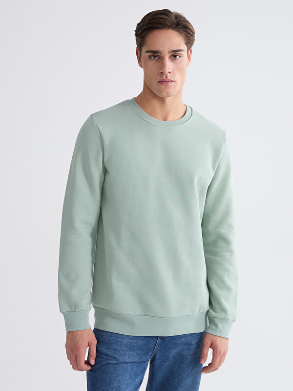 LCWAIKIKI Classic Bisiklet Yaka Erkek Sweatshirt