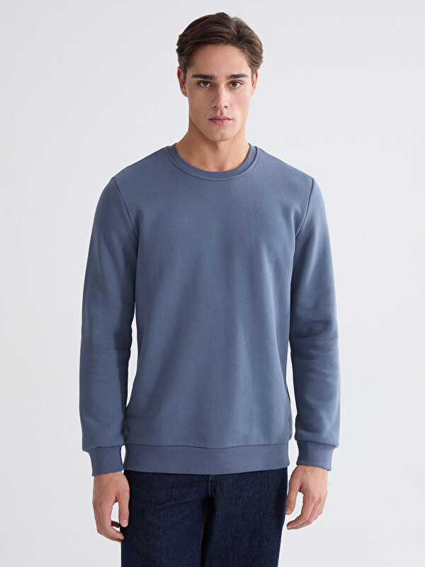 LCWAIKIKI Classic Bisiklet Yaka Erkek Sweatshirt