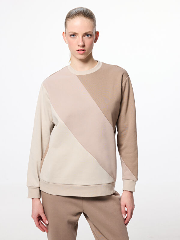 LCW EVERYDAY Renk Bloklu Oversize Kadın Sweatshirt