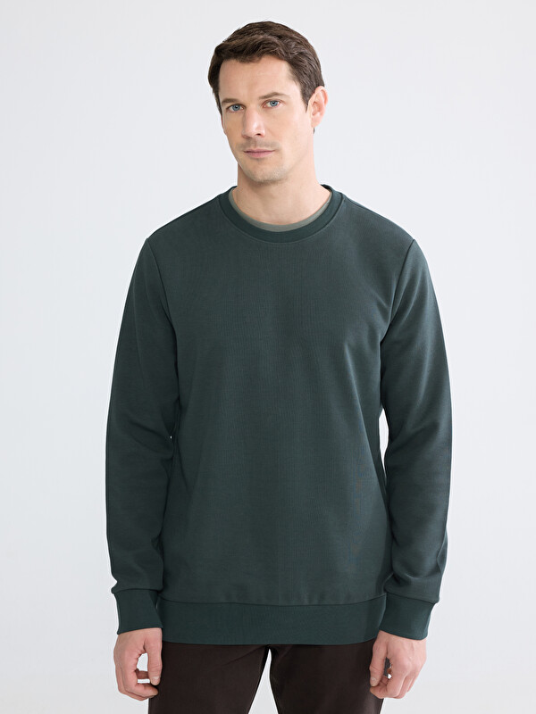 LCWAIKIKI Classic Bisiklet Yaka Erkek Sweatshirt