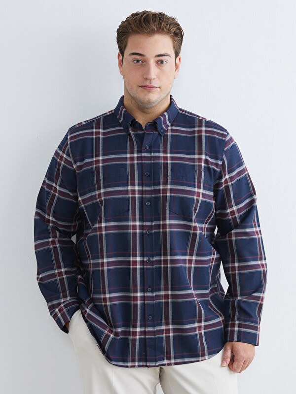 LCWAIKIKI Classic Regular Fit Uzun Kollu Ekose Erkek Gömlek