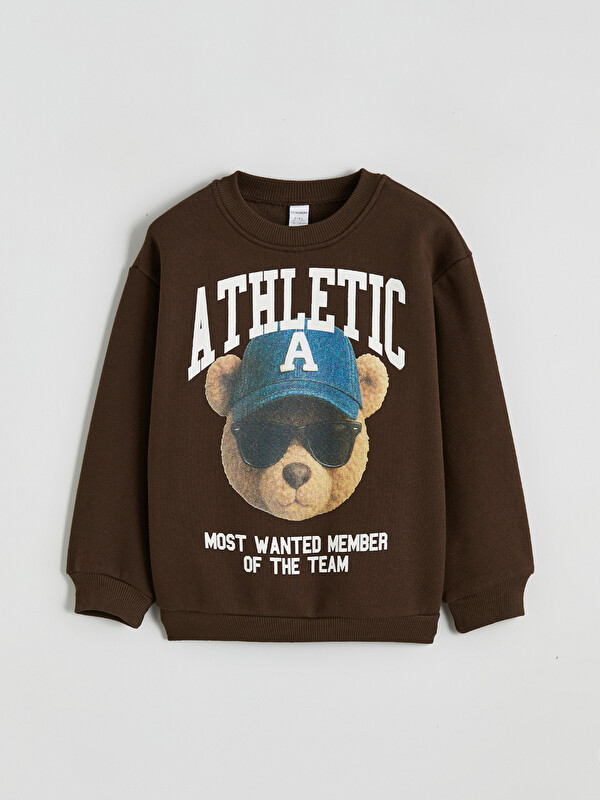 LCW Kids Ayı Teddy Baskılı Erkek Çocuk Sweatshirt