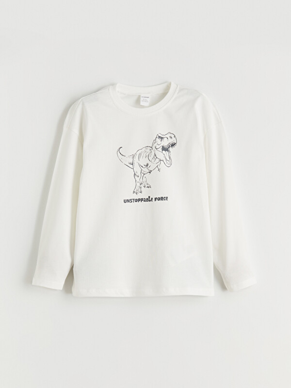 LCW Kids Dinozor Baskılı Erkek Çocuk Sweatshirt