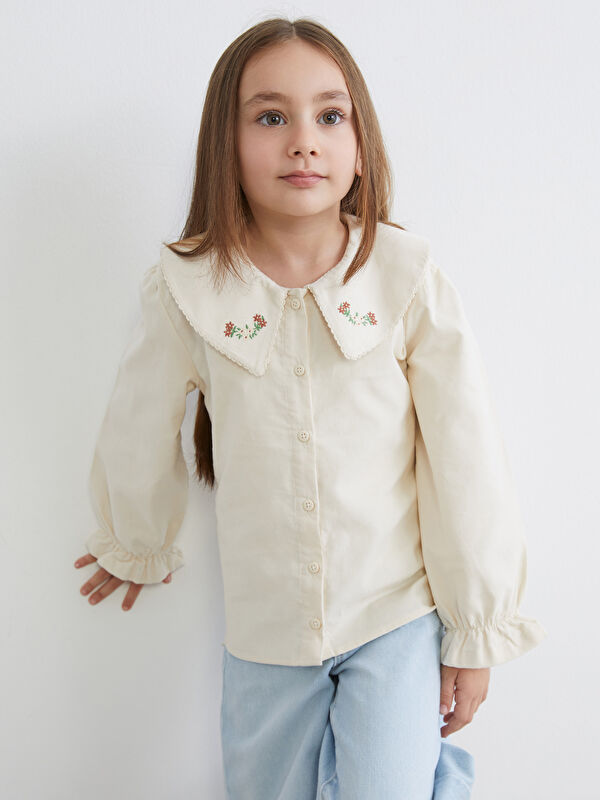 LCW Kids Қыздарға арналған гүлді өрнек барқыт жейде